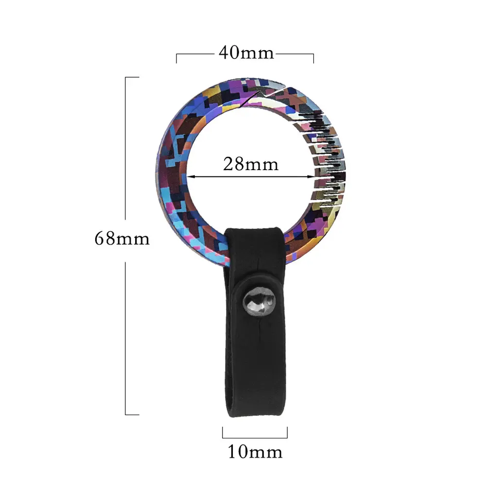 Colourful Titanium Alloy Round Keyring EDC Outdoor Tool Leather Keychain Buckle Pendant