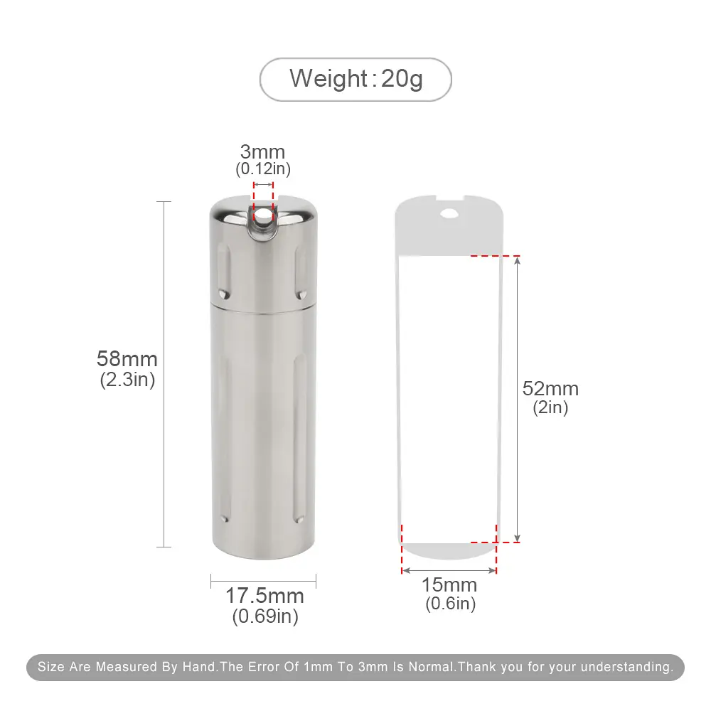 Silvery Titanium Alloy Waterproof Canister Seal Bottle Toothpick Box Outdoor Camping Tool