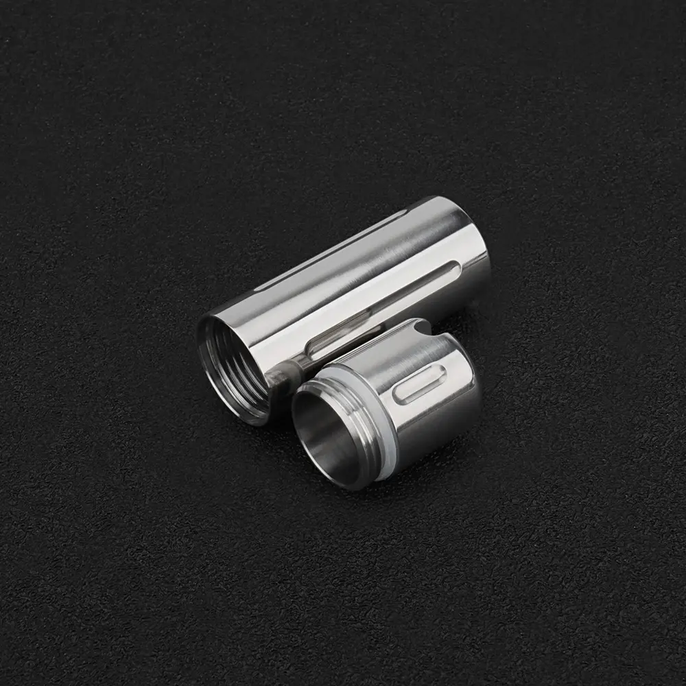 Silvery Titanium Alloy Waterproof Canister Seal Bottle Toothpick Box Outdoor Camping Tool