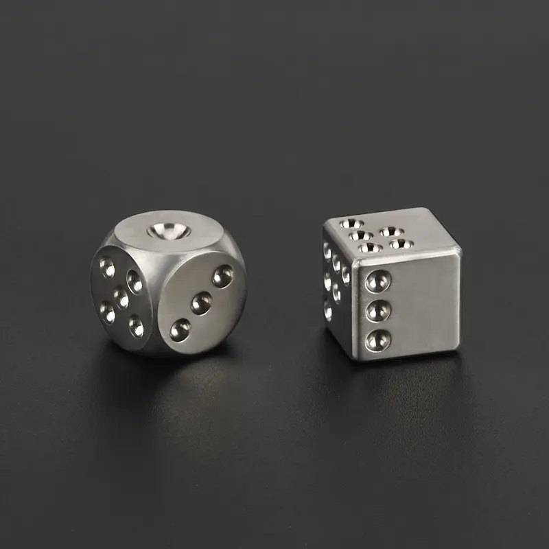 TC4 Titanium Alloy Dice Outdoor EDC Cool Small Tool Gray Round Titanium Dice