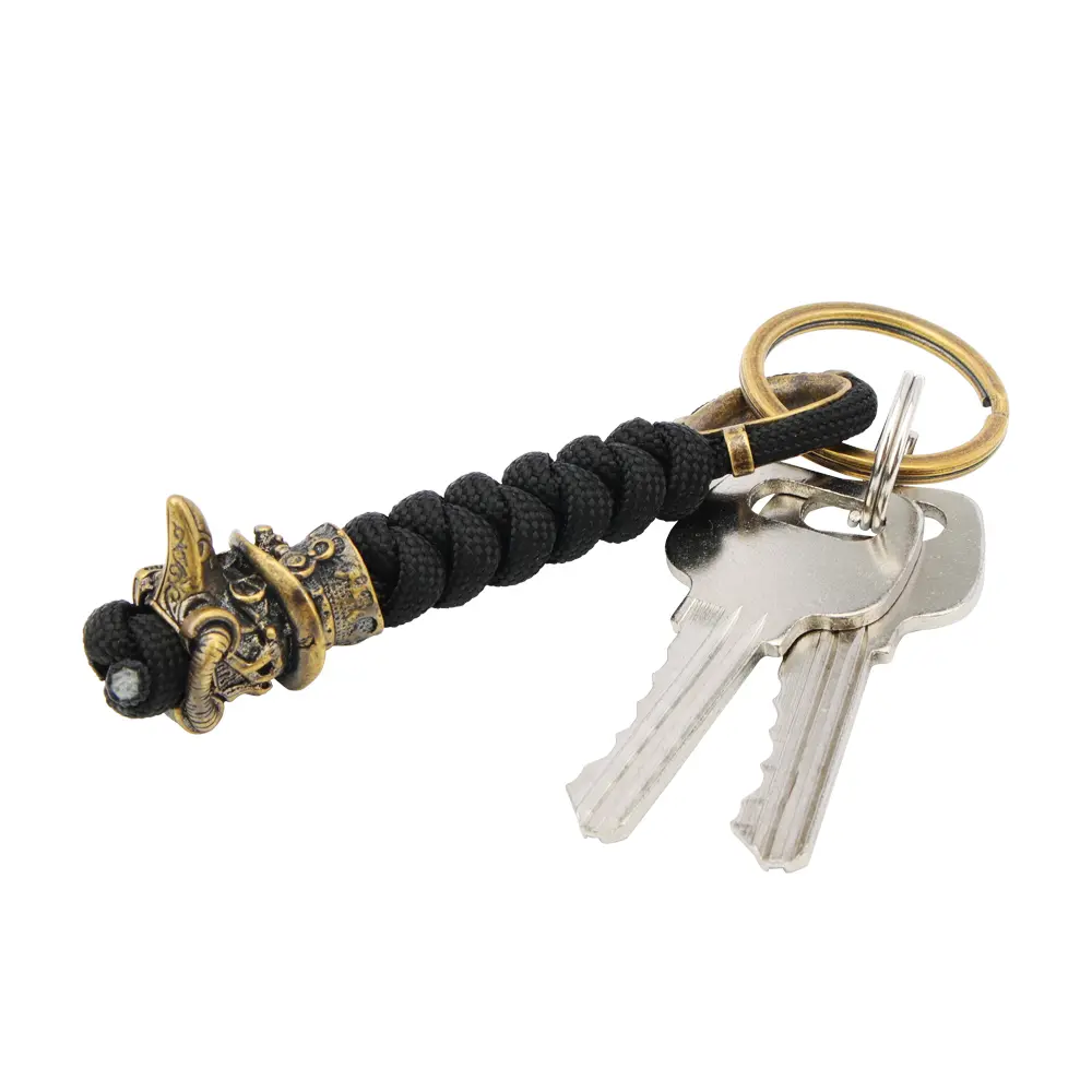 Weave Brass Punk Skull Knife Beads Umbrella Rope Handmade Paracord Bead DIY Hang Pendant
