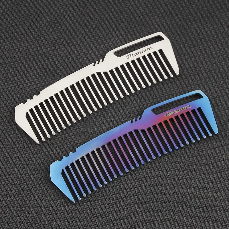 Portable Titanium Alloy Comb EDC Titanium Comb Outdoor Key Chain Small Accessories