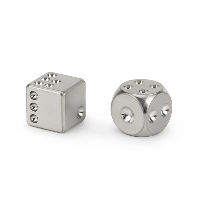 TC4 Titanium Alloy Dice Outdoor EDC Cool Small Tool Gray Round Titanium Dice