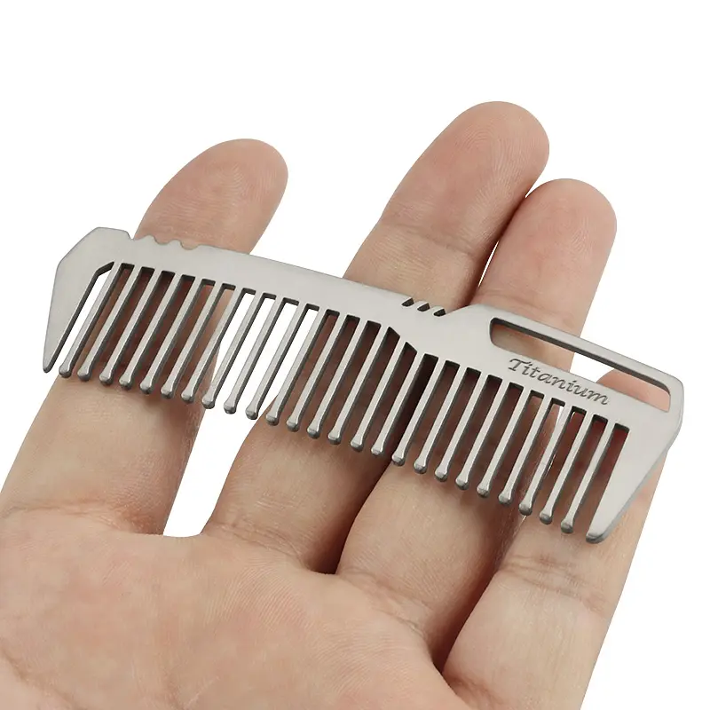 Portable Titanium Alloy Comb EDC Titanium Comb Outdoor Key Chain Small Accessories
