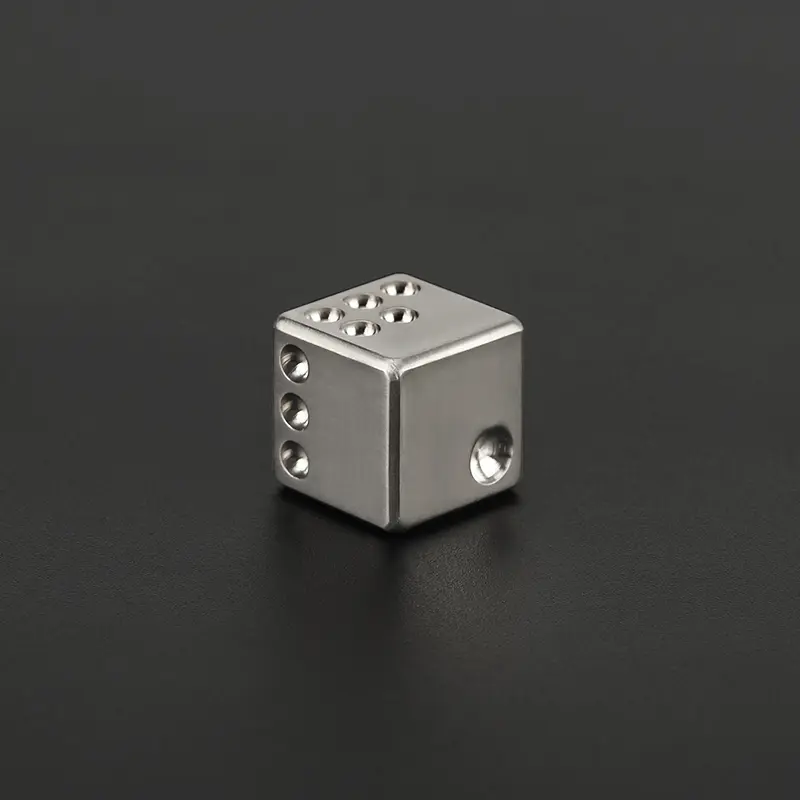 TC4 Titanium Alloy Dice Outdoor EDC Cool Small Tool Gray Round Titanium Dice