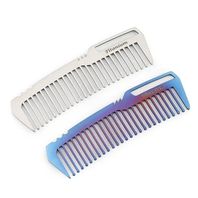 Portable Titanium Alloy Comb EDC Titanium Comb Outdoor Key Chain Small Accessories