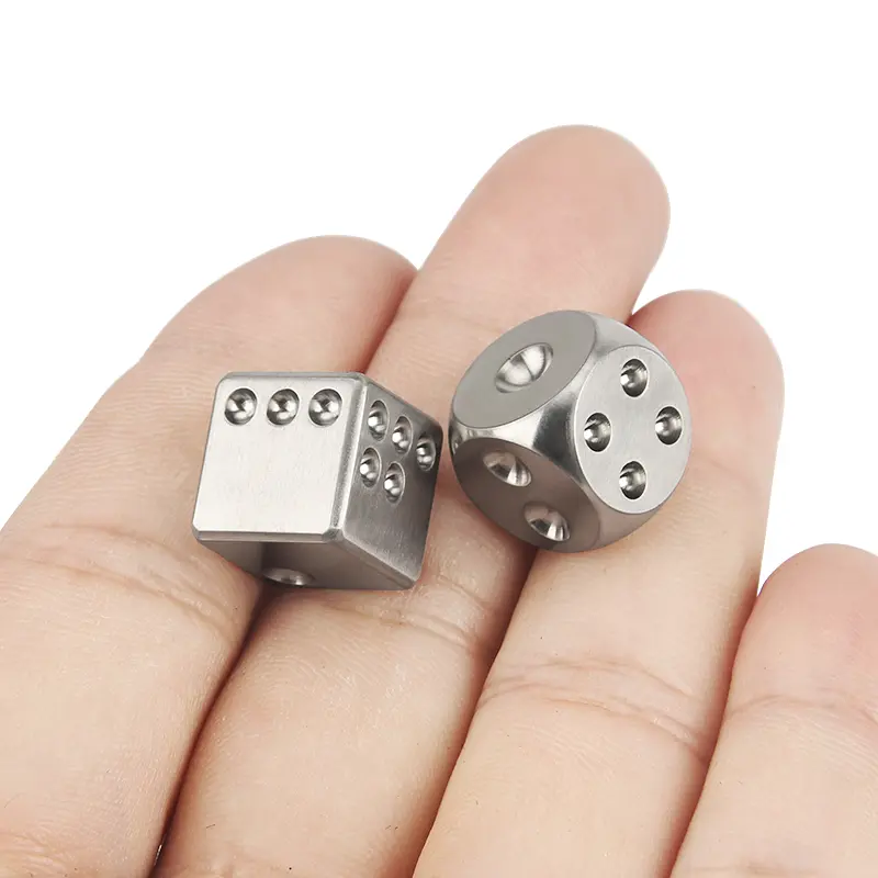 TC4 Titanium Alloy Dice Outdoor EDC Cool Small Tool Gray Round Titanium Dice