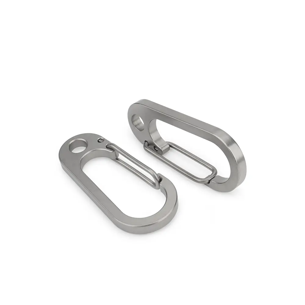 2pcs Simple Style Titanium Alloy Key Chain Buckle Outdoor EDC Tool Keyring Accessories