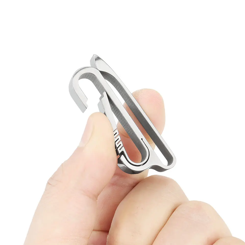 Titanium Belt Buckle Titanium Alloy Clip Pocket Tools Waist Keyring Holder EDC Tool Outdoor