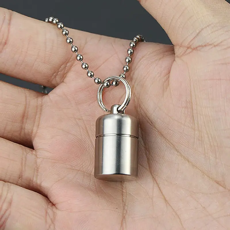Small Titanium Alloy Waterproof Bottles Canister Titanium Seal Bottle Outdoor Tool