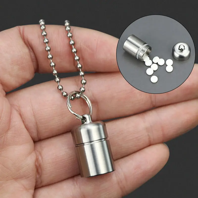 Small Titanium Alloy Waterproof Bottles Canister Titanium Seal Bottle Outdoor Tool