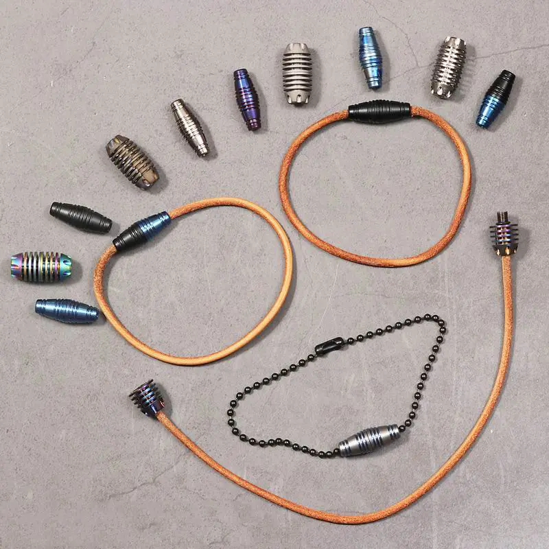 Titanium Alloy Paracord Bead Bracelet Connection Buckle Necklace Pendant Knife Beads Key Rope Decoration