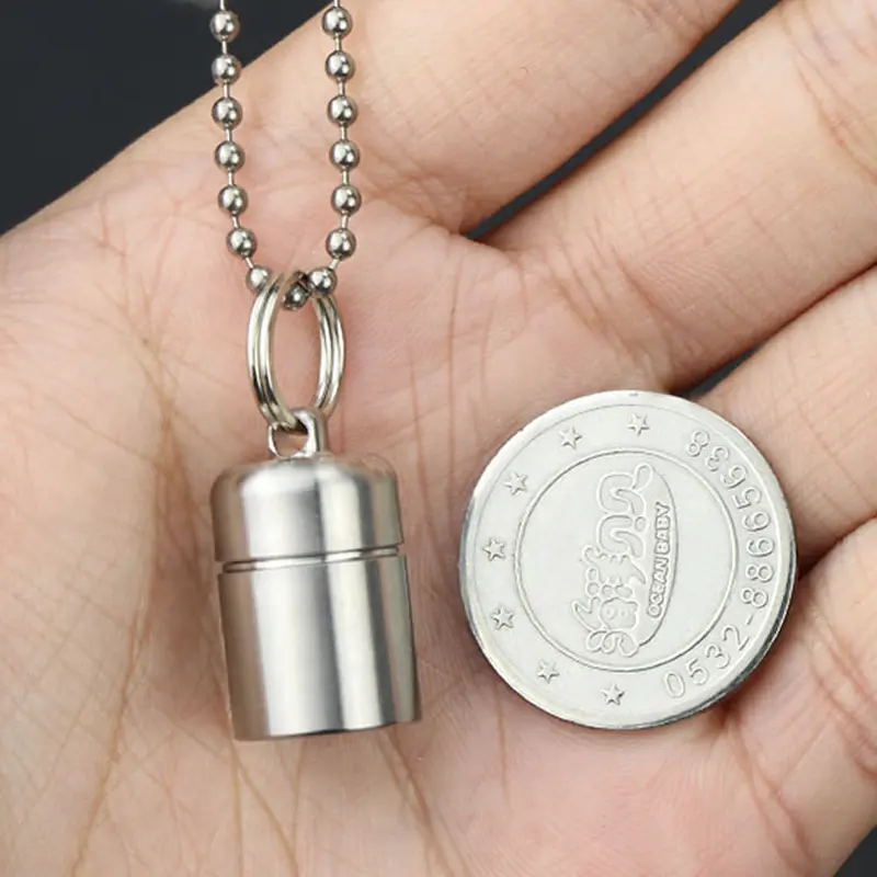 Small Titanium Alloy Waterproof Bottles Canister Titanium Seal Bottle Outdoor Tool