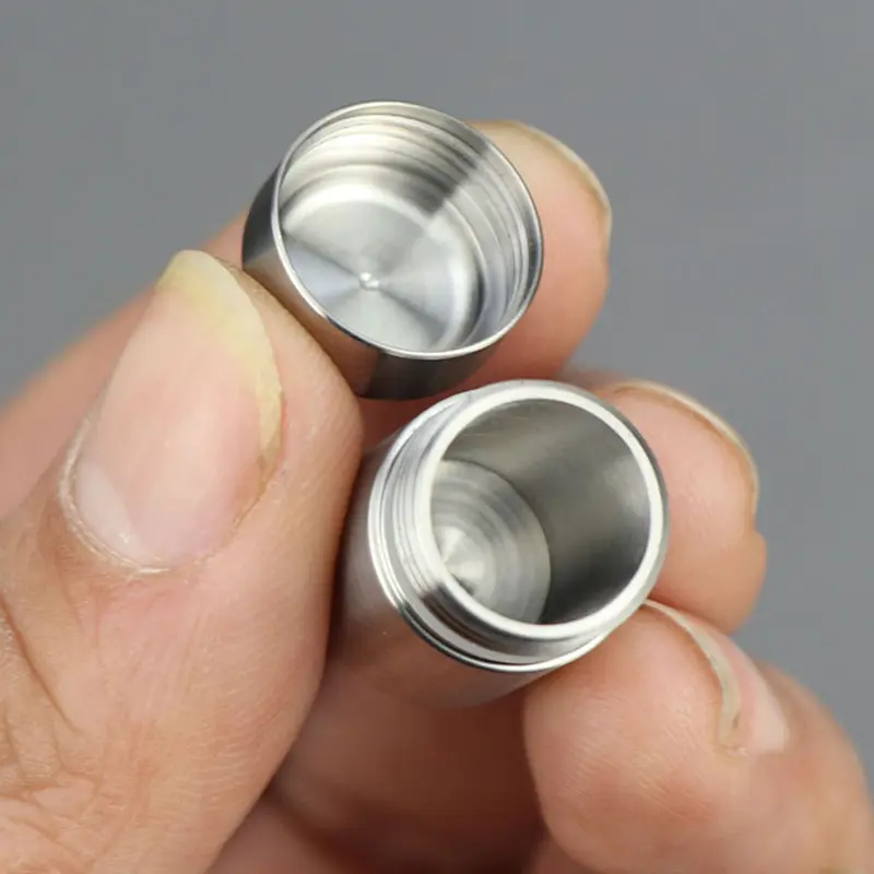 Small Titanium Alloy Waterproof Bottles Canister Titanium Seal Bottle Outdoor Tool