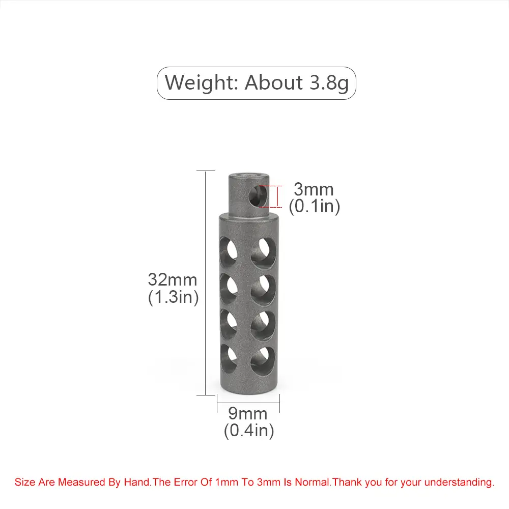Hollow Tube Titanium Alloy Shell Paracord Bead Keychain Umbrella Rope Pendant Zipper Head Necklace Backpack Accessories