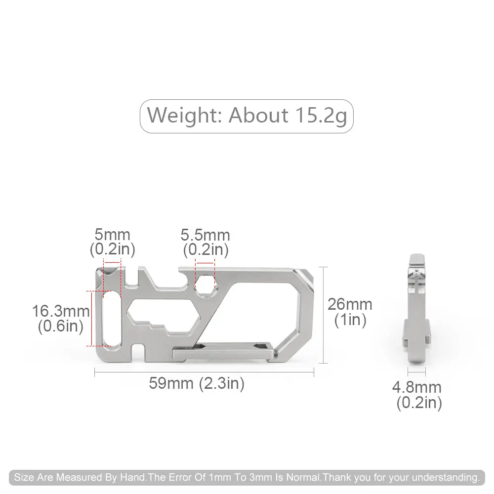 Multi-tool Quick Release Titanium Alloy Buckle Keychain Belt Buckle Outdoor Tool EDC Wrench Screwdriver Bottle Opener