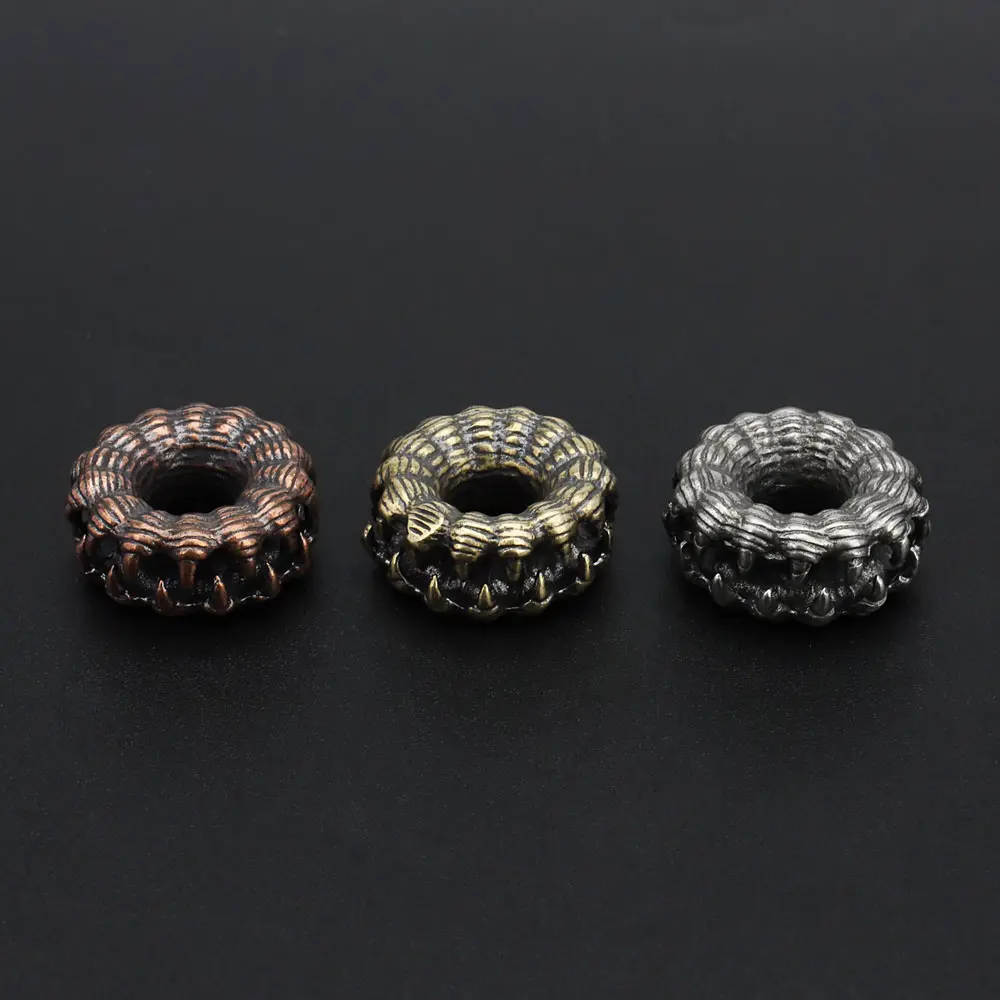 Circle Shape Paracord Bead DIY Copper Bead Lanyard Pendants Key Rings Accessories