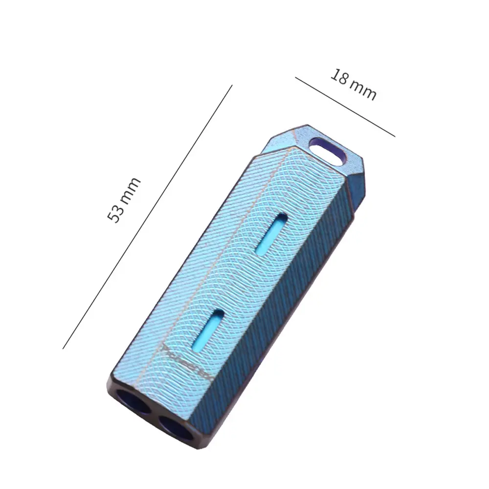 Titanium Alloy Whistle High Decibel Dual Hole Titanium Keychain Portable EDC Outdoor Tool