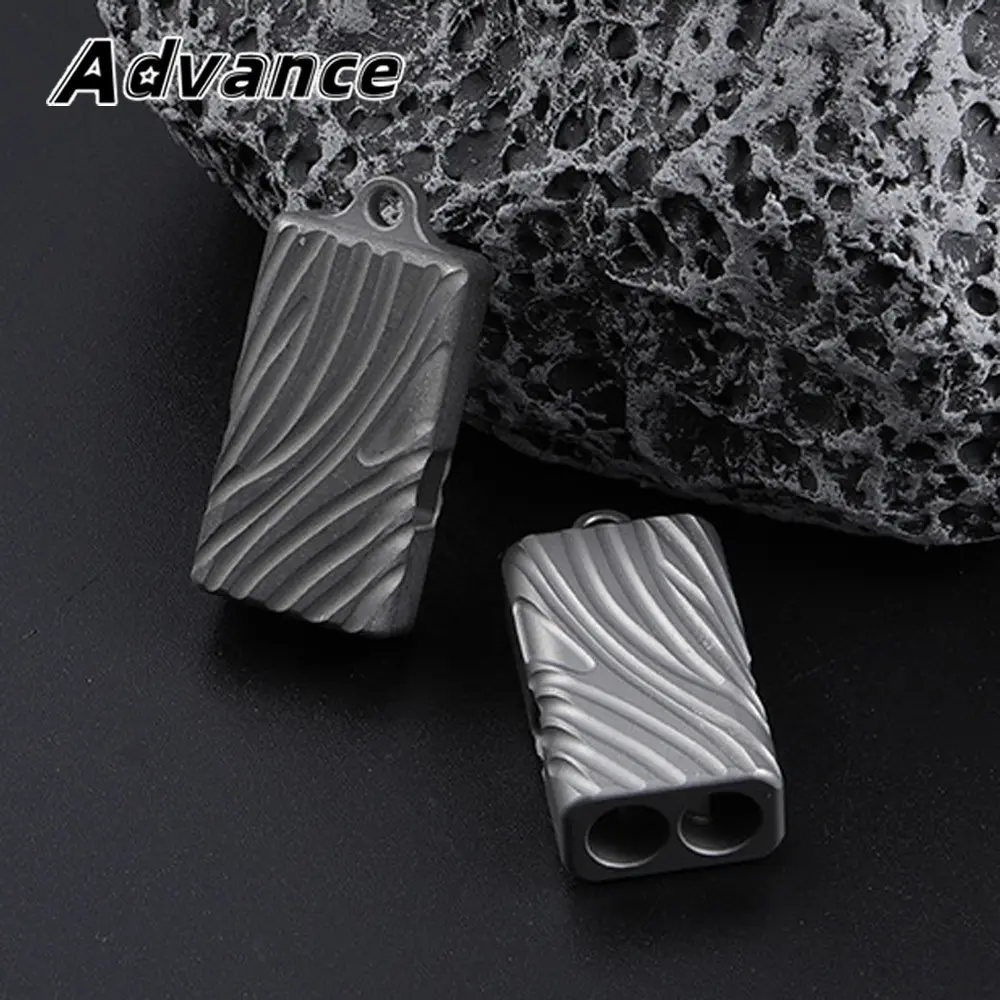 Whistle Titanium Alloy Double Hole Whistle Keychain Pendant Portable EDC Outdoor Tool Keyring