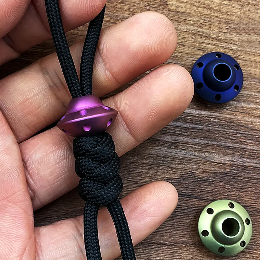 Planet Titanium Alloy Knife Bead Paracord Accessories Titanium Beads Rope Keychain Bracelet DIY Zipper Pendant