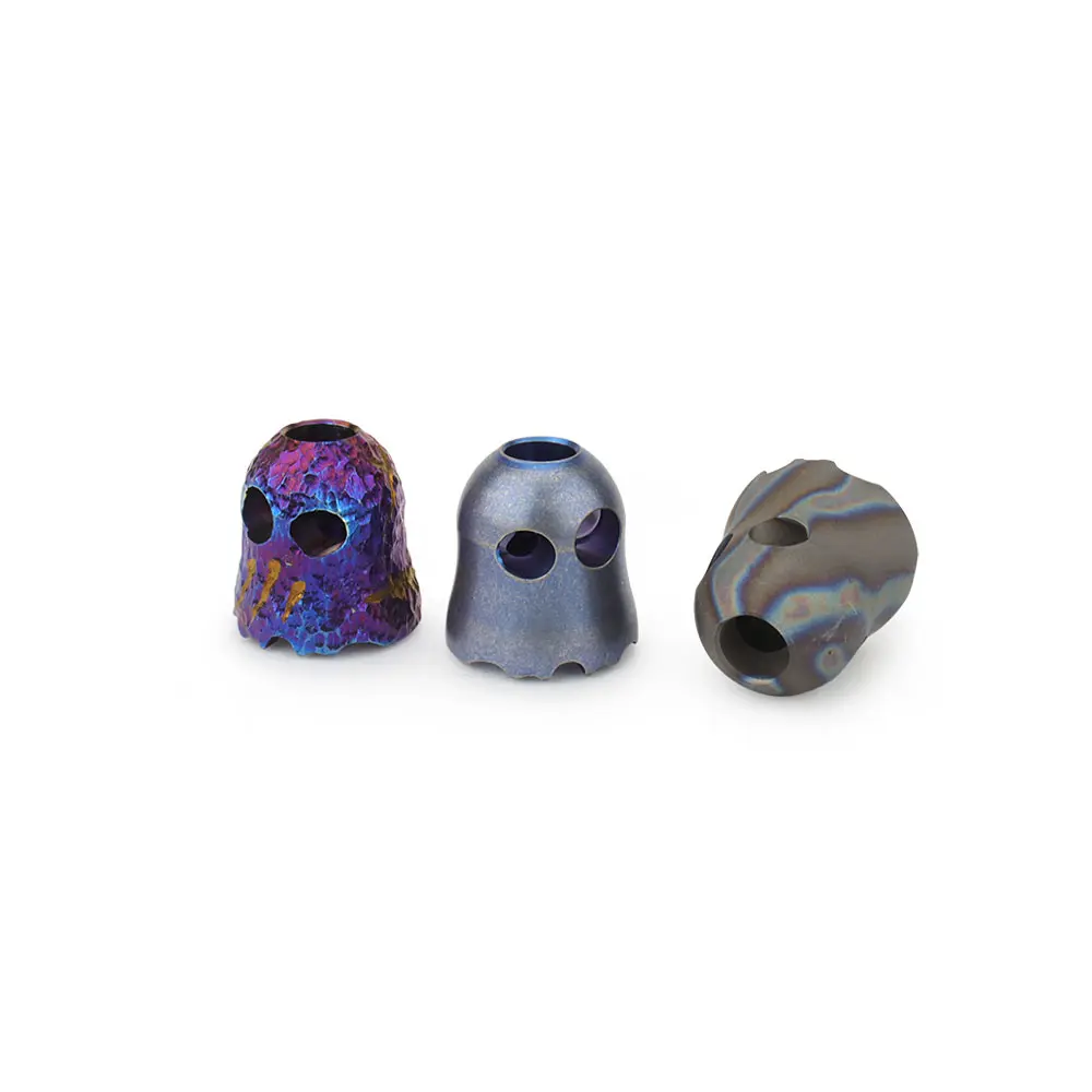 Titanium Alloy Cute Ghost Paracord Bead Pendant Keyring Accessories Backpack Umbrella Rope Beads
