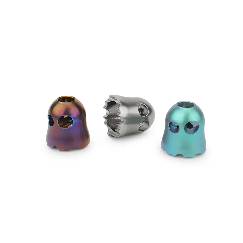 Titanium Alloy Cute Ghost Paracord Bead Pendant Keyring Accessories Backpack Umbrella Rope Beads