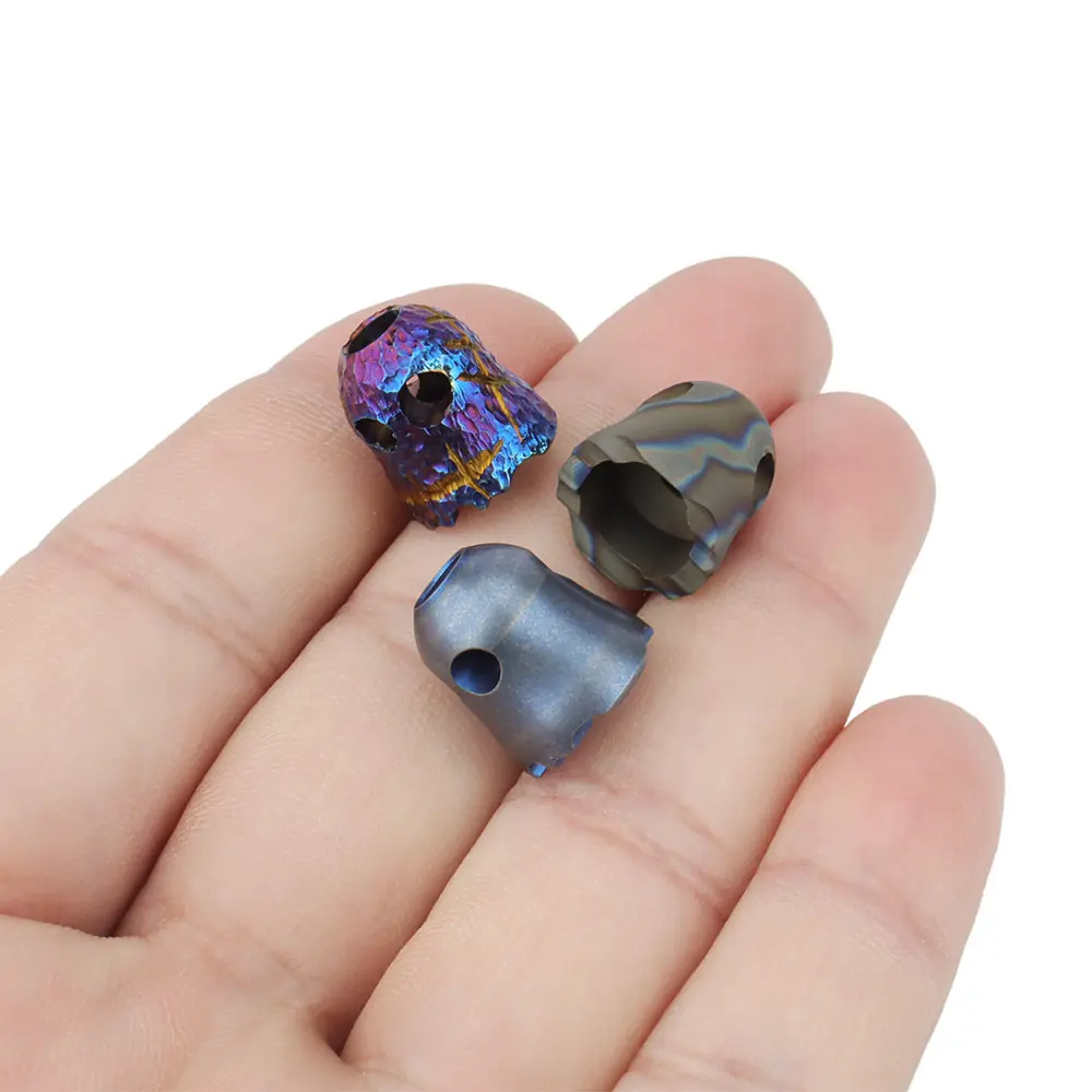 Titanium Alloy Cute Ghost Paracord Bead Pendant Keyring Accessories Backpack Umbrella Rope Beads