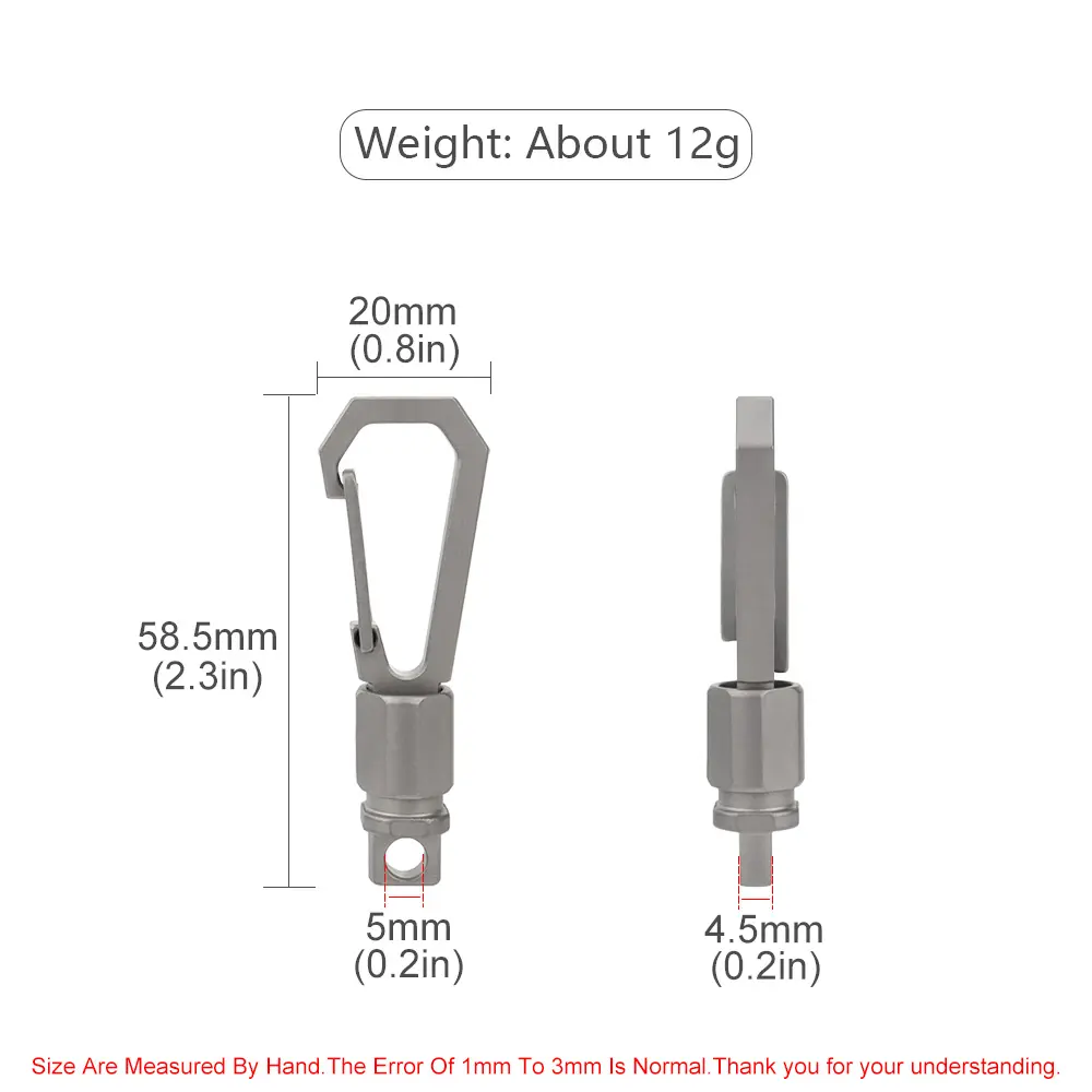 Titanium Alloy Key Ring Rotate Quick Release Type Belt Buckle Outdoor Tool EDC
