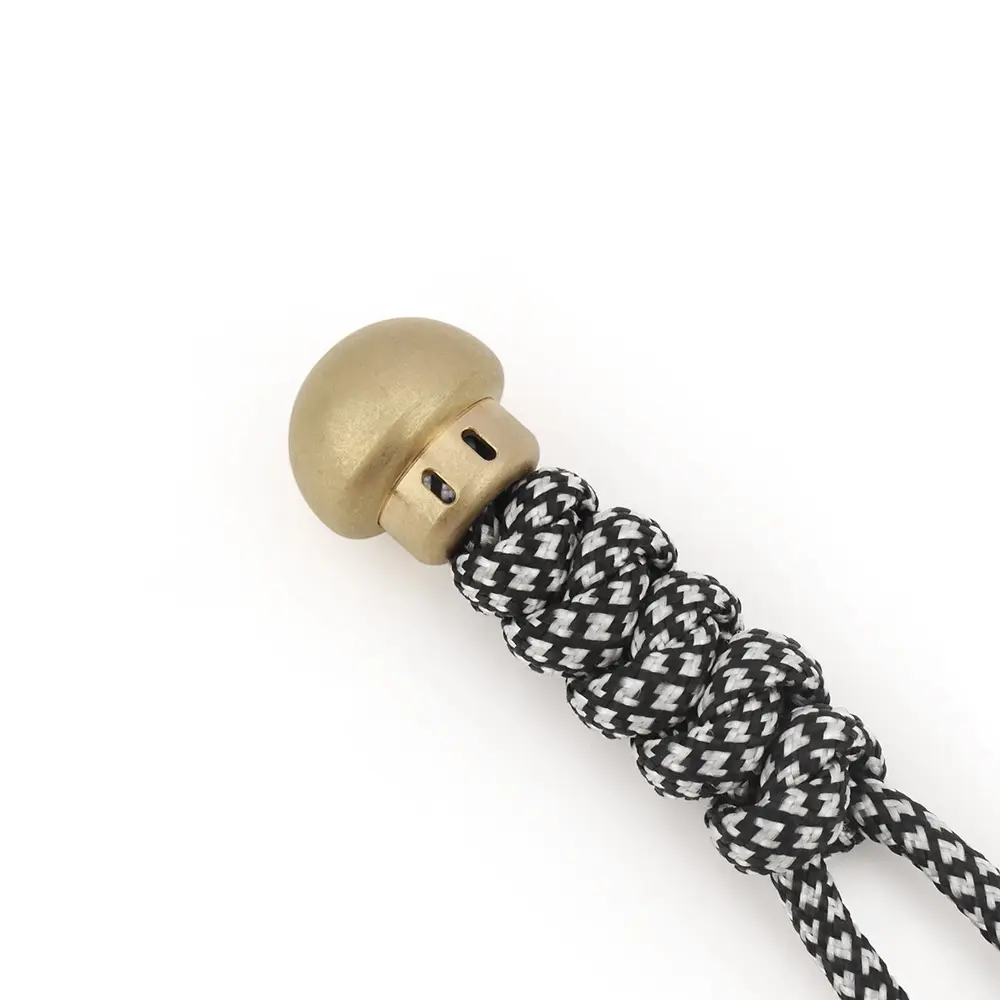 3pcs Matte Brass Bead Rope Paracord Tail Pendant Mushroom Bead DIY