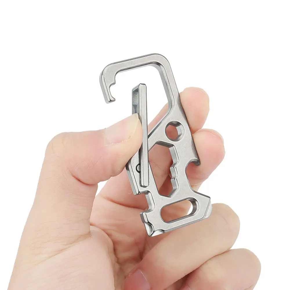 Titanium Alloy Buckle Outdoor EDC Small Tool Keychain Titanium Buckles Screwdriver Wrench