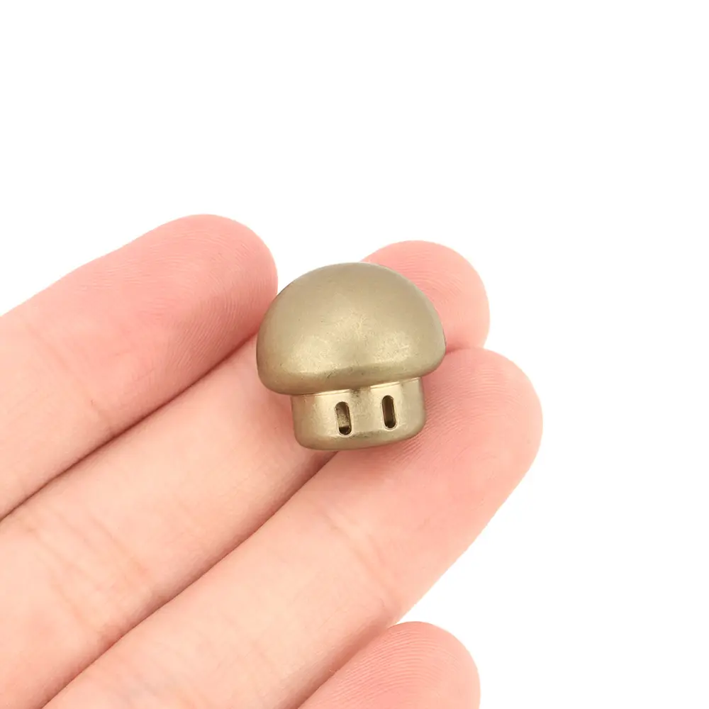 3pcs Matte Brass Bead Rope Paracord Tail Pendant Mushroom Bead DIY