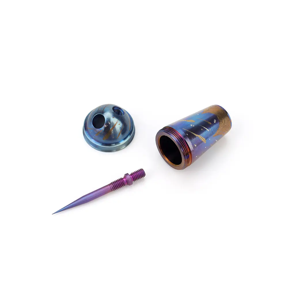 Cup Shape Titanium Alloy Paracord Bead Multifunctional Toothpick Keychain Rope Bead Tail Pendant