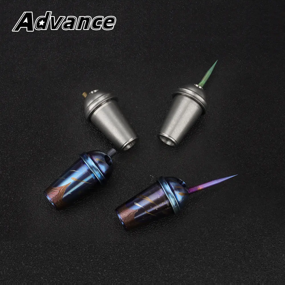 Cup Shape Titanium Alloy Paracord Bead Multifunctional Toothpick Keychain Rope Bead Tail Pendant