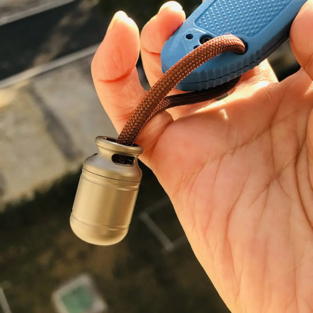Bottle Shape Titanium Alloy Paracord Bead Keyring Rope Bead DIY Tail Pendant