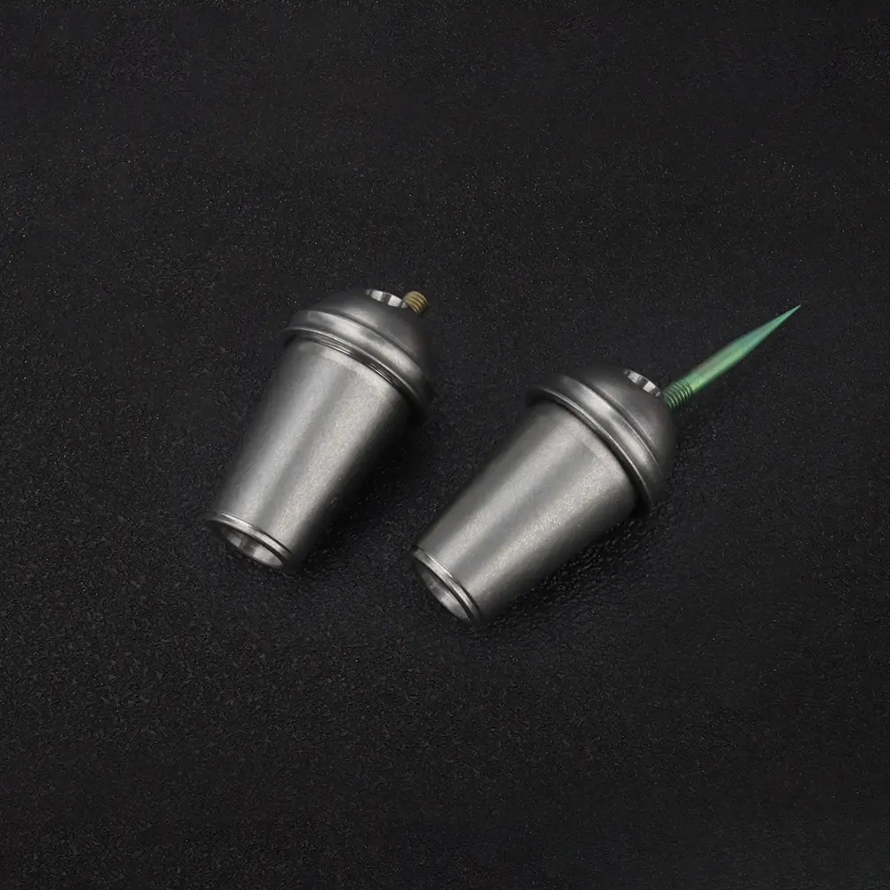 Cup Shape Titanium Alloy Paracord Bead Multifunctional Toothpick Keychain Rope Bead Tail Pendant