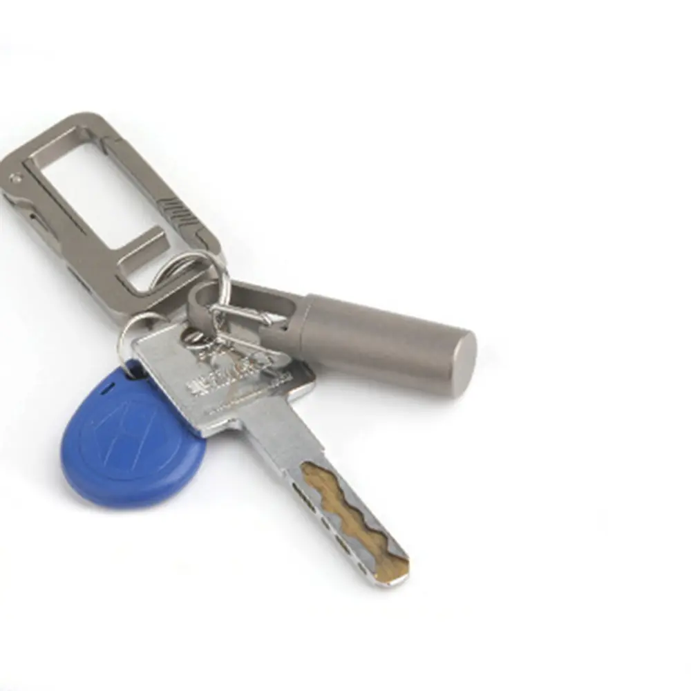 Small Size Titanium Alloy Waterproof Bottle Keychain Pendant Buckle Accessories Bottle EDC