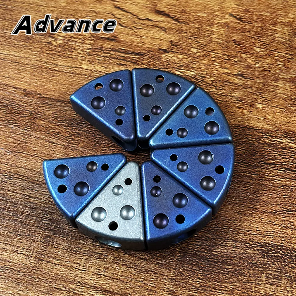 Titanium Alloy Cheese Bead DIY Flashlight Pendant Paracord Bead Rope Keychain DIY