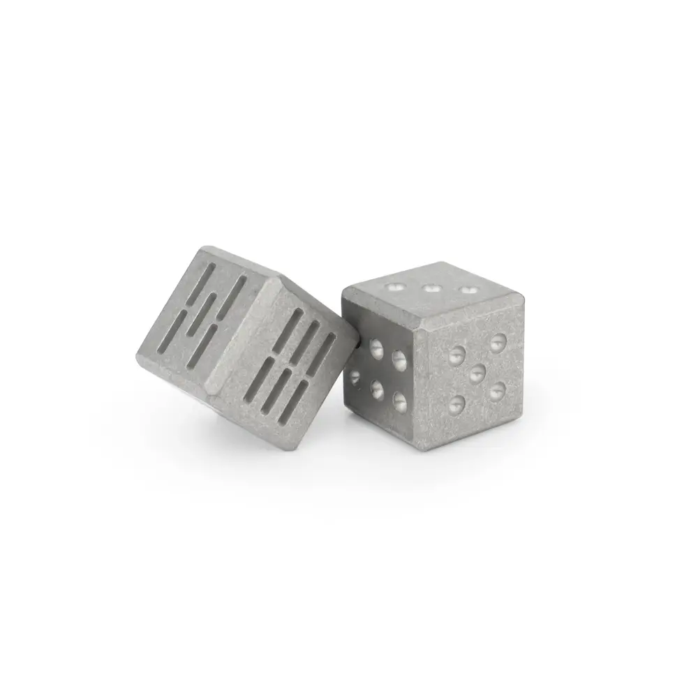 1pc TC4 Titanium Alloy Dice Outdoor EDC Small Toy Ice Water Groove Titanium Dice