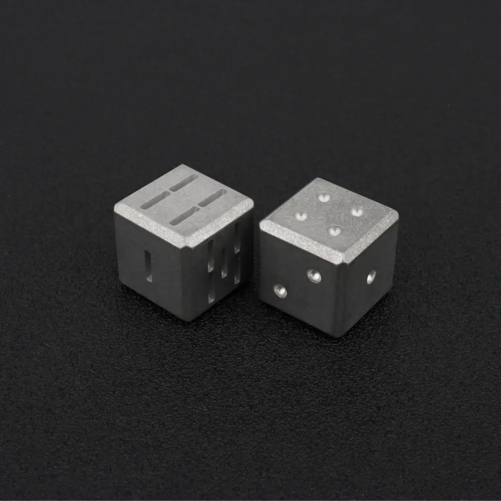1pc TC4 Titanium Alloy Dice Outdoor EDC Small Toy Ice Water Groove Titanium Dice