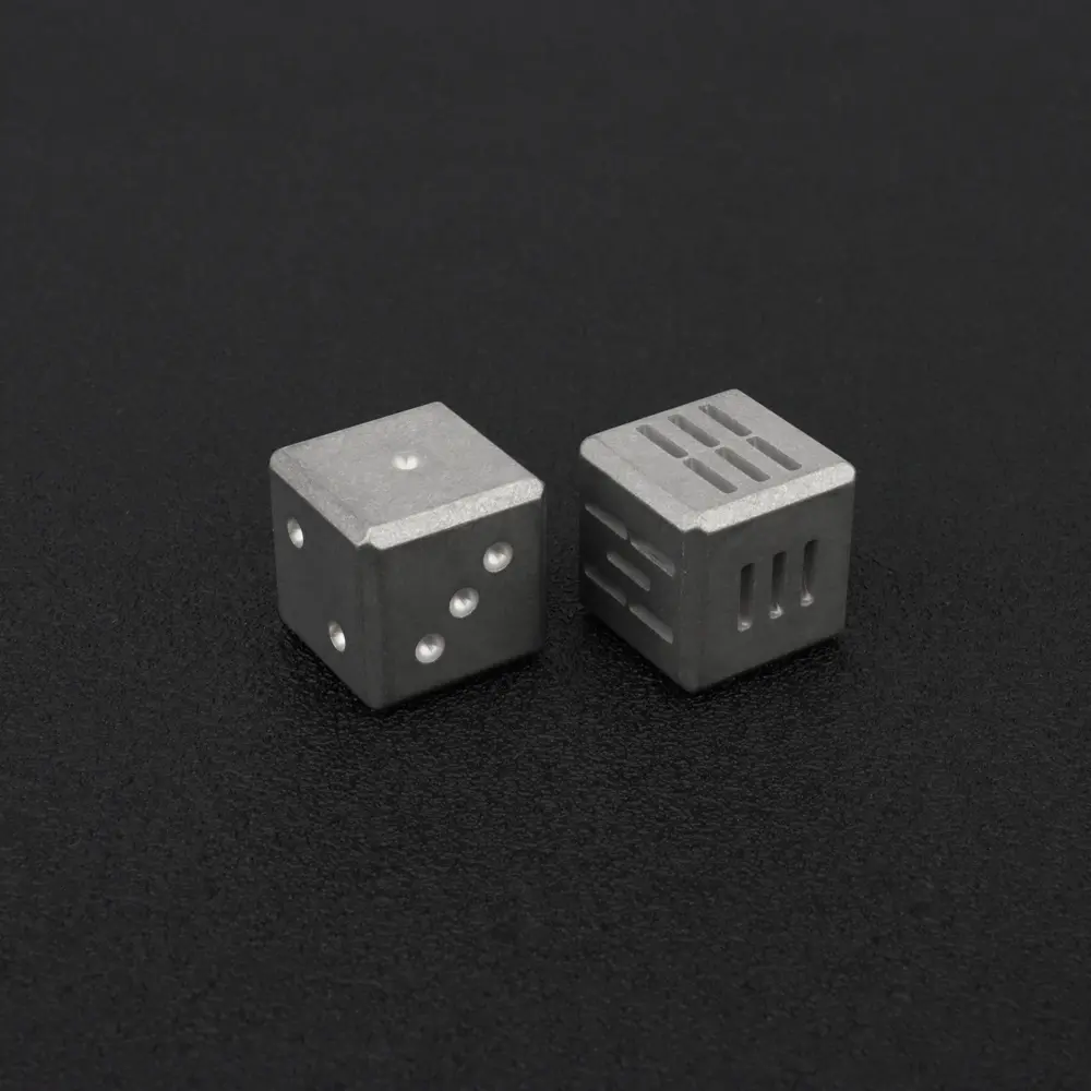 1pc TC4 Titanium Alloy Dice Outdoor EDC Small Toy Ice Water Groove Titanium Dice