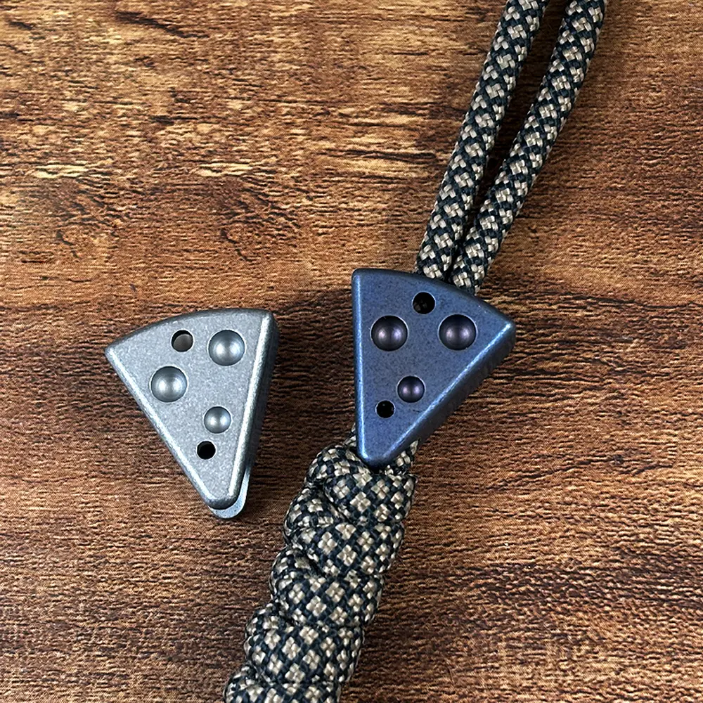 Titanium Alloy Cheese Bead DIY Flashlight Pendant Paracord Bead Rope Keychain DIY