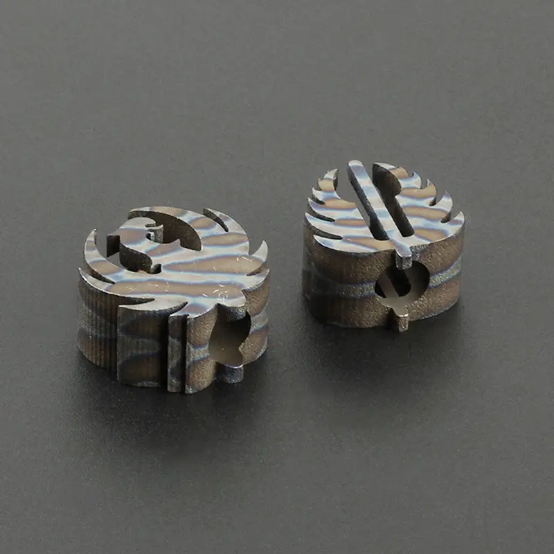 Flame Phoenix Titanium Alloy Knife Beads EDC Tool Leaves Paracord Bead Accessory