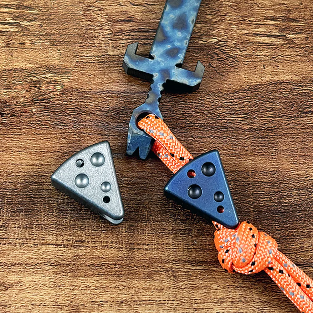 Titanium Alloy Cheese Bead DIY Flashlight Pendant Paracord Bead Rope Keychain DIY