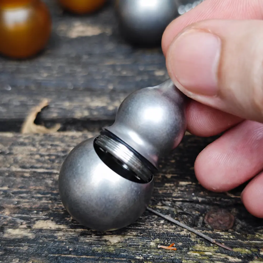 Gourd Shape PEI/Titanium Alloy Seal Bottle Waterproof Moisture-proof Storage Box Outdoor Tool