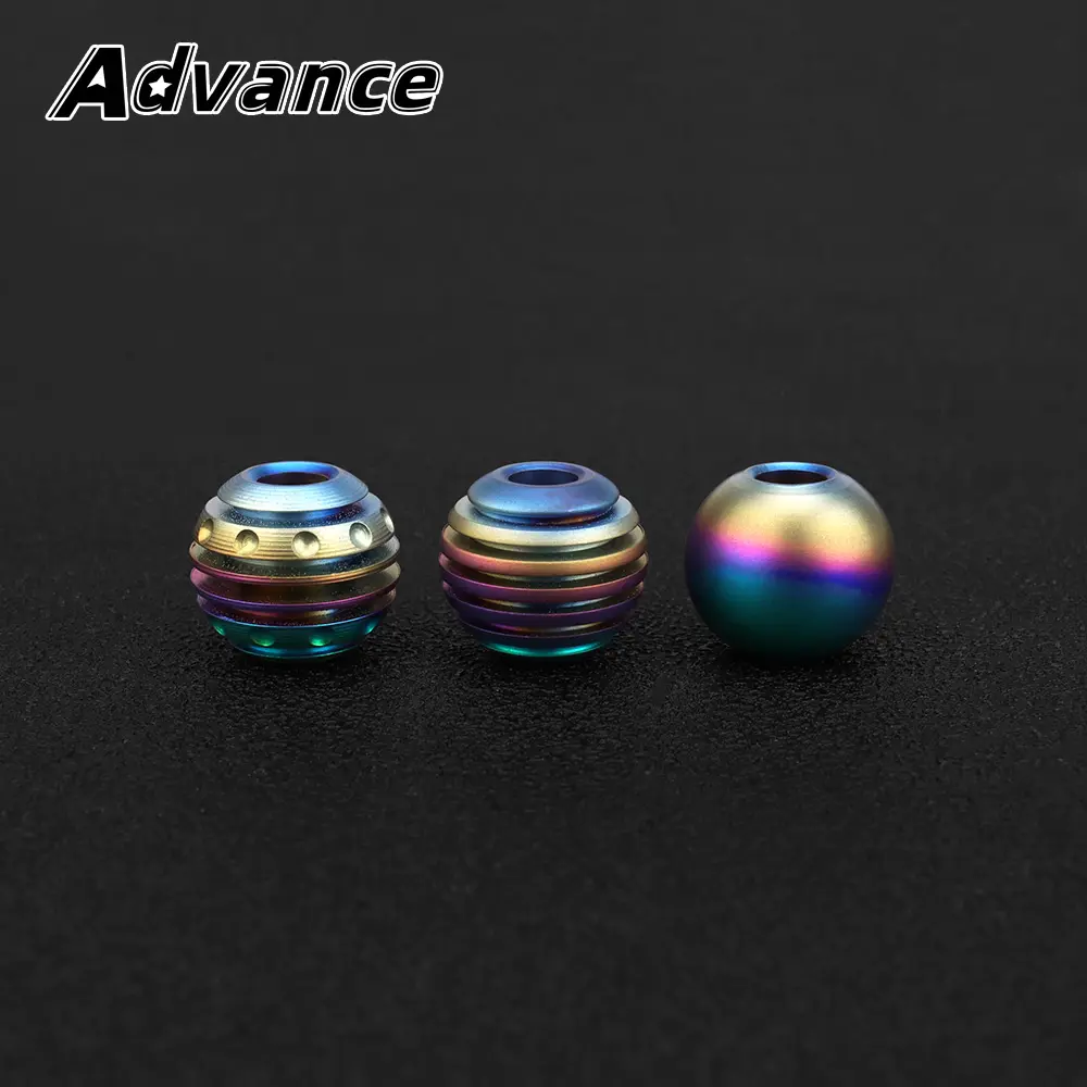 Colorful Titanium Knife Beads Ball Shape Umbrella Rope Pendant Paracord Bead Car Keychain Accessories