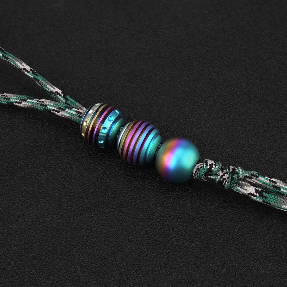 Colorful Titanium Knife Beads Ball Shape Umbrella Rope Pendant Paracord Bead Car Keychain Accessories