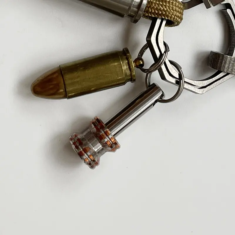 Copper Titanium Pendant DIY Brass Beads Titanium Alloy Paracord Bead Keyring Zipper Accessory