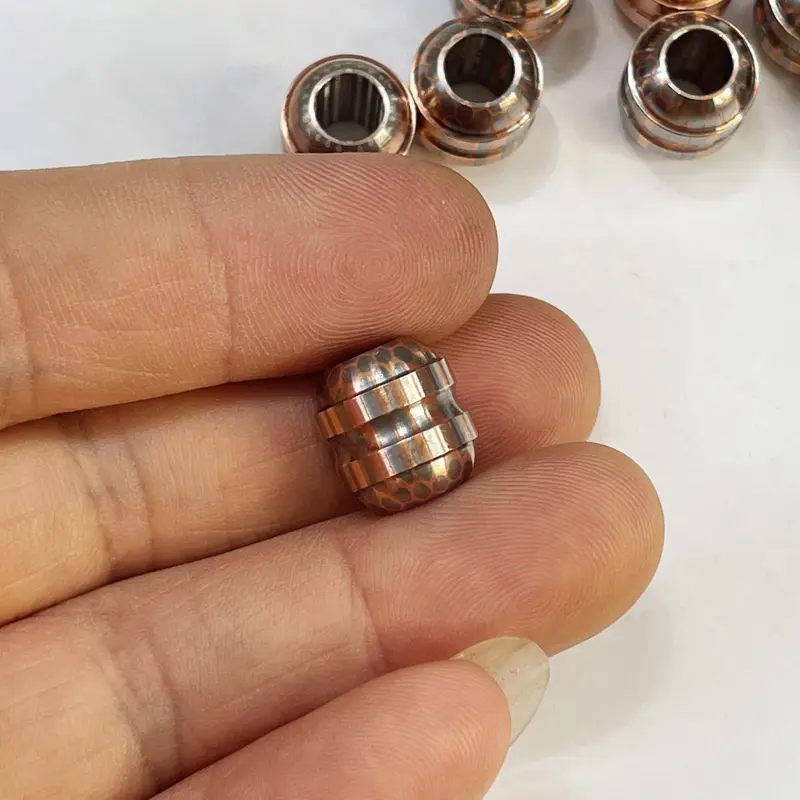 Copper Titanium Pendant DIY Brass Beads Titanium Alloy Paracord Bead Keyring Zipper Accessory