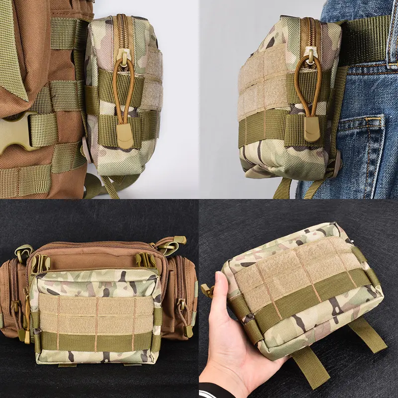 Mini Tactical Modular Molle Pouch Waist Bag Camo Casual Waist Belt Pack Utility Tools Mobile Phone Case