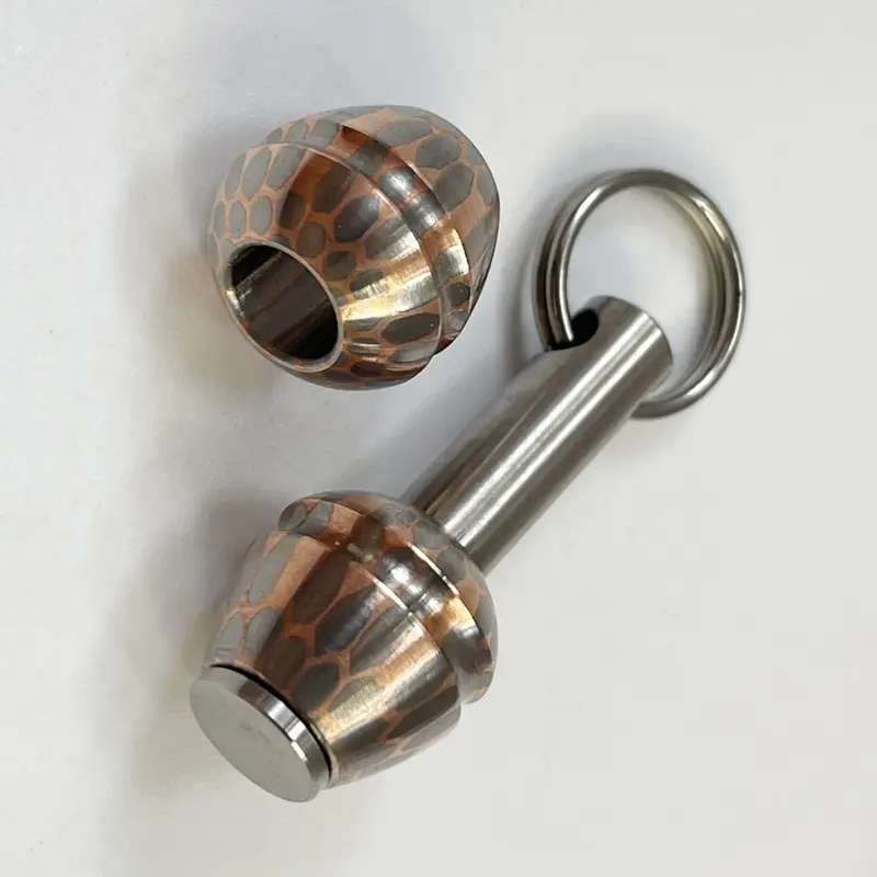 Copper Titanium Pendant DIY Brass Beads Titanium Alloy Paracord Bead Keyring Zipper Accessory